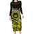 Lime Green Talofa Samoa Long Sleeve Bodycon Dress Samoan Kava Bowl Siapo Pattern LT14 Long Dress Lime Green - Polynesian Pride