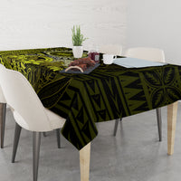 Lime Green Talofa Samoa Tablecloth Samoan Kava Bowl Siapo Pattern LT14 - Polynesian Pride