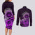 Purple Talofa Samoa Couples Matching Long Sleeve Bodycon Dress and Long Sleeve Button Shirt Samoan Kava Bowl Siapo Pattern LT14 - Polynesian Pride