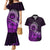 Purple Talofa Samoa Couples Matching Mermaid Dress and Hawaiian Shirt Samoan Kava Bowl Siapo Pattern LT14 Purple - Polynesian Pride