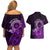 Purple Talofa Samoa Couples Matching Off Shoulder Short Dress and Hawaiian Shirt Samoan Kava Bowl Siapo Pattern LT14 - Polynesian Pride