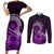 Purple Talofa Samoa Couples Matching Short Sleeve Bodycon Dress and Long Sleeve Button Shirt Samoan Kava Bowl Siapo Pattern LT14 Purple - Polynesian Pride