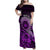 Purple Talofa Samoa Family Matching Off Shoulder Maxi Dress and Hawaiian Shirt Samoan Kava Bowl Siapo Pattern LT14 Mom's Dress Purple - Polynesian Pride