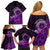 Purple Talofa Samoa Family Matching Off Shoulder Short Dress and Hawaiian Shirt Samoan Kava Bowl Siapo Pattern LT14 - Polynesian Pride