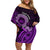 Purple Talofa Samoa Family Matching Off Shoulder Short Dress and Hawaiian Shirt Samoan Kava Bowl Siapo Pattern LT14 Mom's Dress Purple - Polynesian Pride