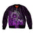 Purple Talofa Samoa Sleeve Zip Bomber Jacket Samoan Kava Bowl Siapo Pattern LT14 Unisex Purple - Polynesian Pride