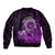 Purple Talofa Samoa Sleeve Zip Bomber Jacket Samoan Kava Bowl Siapo Pattern LT14 - Polynesian Pride