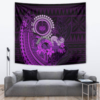 Purple Talofa Samoa Tapestry Samoan Kava Bowl Siapo Pattern LT14 - Polynesian Pride