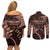 Malo e lelei Tonga Couples Matching Off Shoulder Short Dress and Long Sleeve Button Shirt Tongan Ngatu Pattern Vintage Vibes LT14 - Polynesian Pride