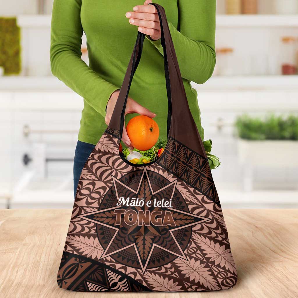 Malo e lelei Tonga Grocery Bag Tongan Ngatu Pattern Vintage Vibes LT14 - Polynesian Pride
