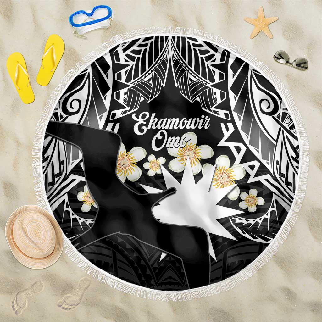 Ekamowir Omo Nauru Beach Blanket Naoero Twelve-pointed Star Polynesian Tattoo LT14 One Size 150cm Black - Polynesian Pride