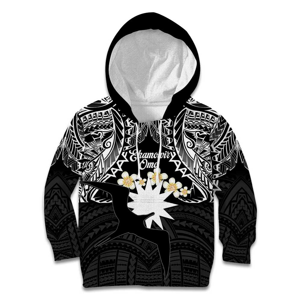 Ekamowir Omo Nauru Kid Hoodie Naoero Twelve-pointed Star Polynesian Tattoo LT14 Hoodie Black - Polynesian Pride