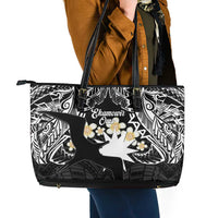 Ekamowir Omo Nauru Leather Tote Bag Naoero Twelve-pointed Star Polynesian Tattoo LT14 - Polynesian Pride