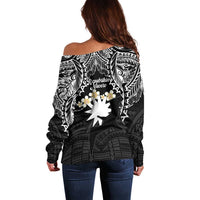 Ekamowir Omo Nauru Off Shoulder Sweater Naoero Twelve-pointed Star Polynesian Tattoo LT14 - Polynesian Pride