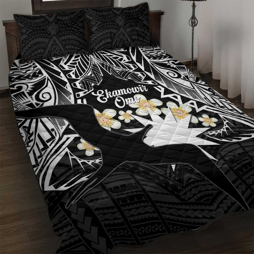 Ekamowir Omo Nauru Quilt Bed Set Naoero Twelve-pointed Star Polynesian Tattoo LT14 Black - Polynesian Pride