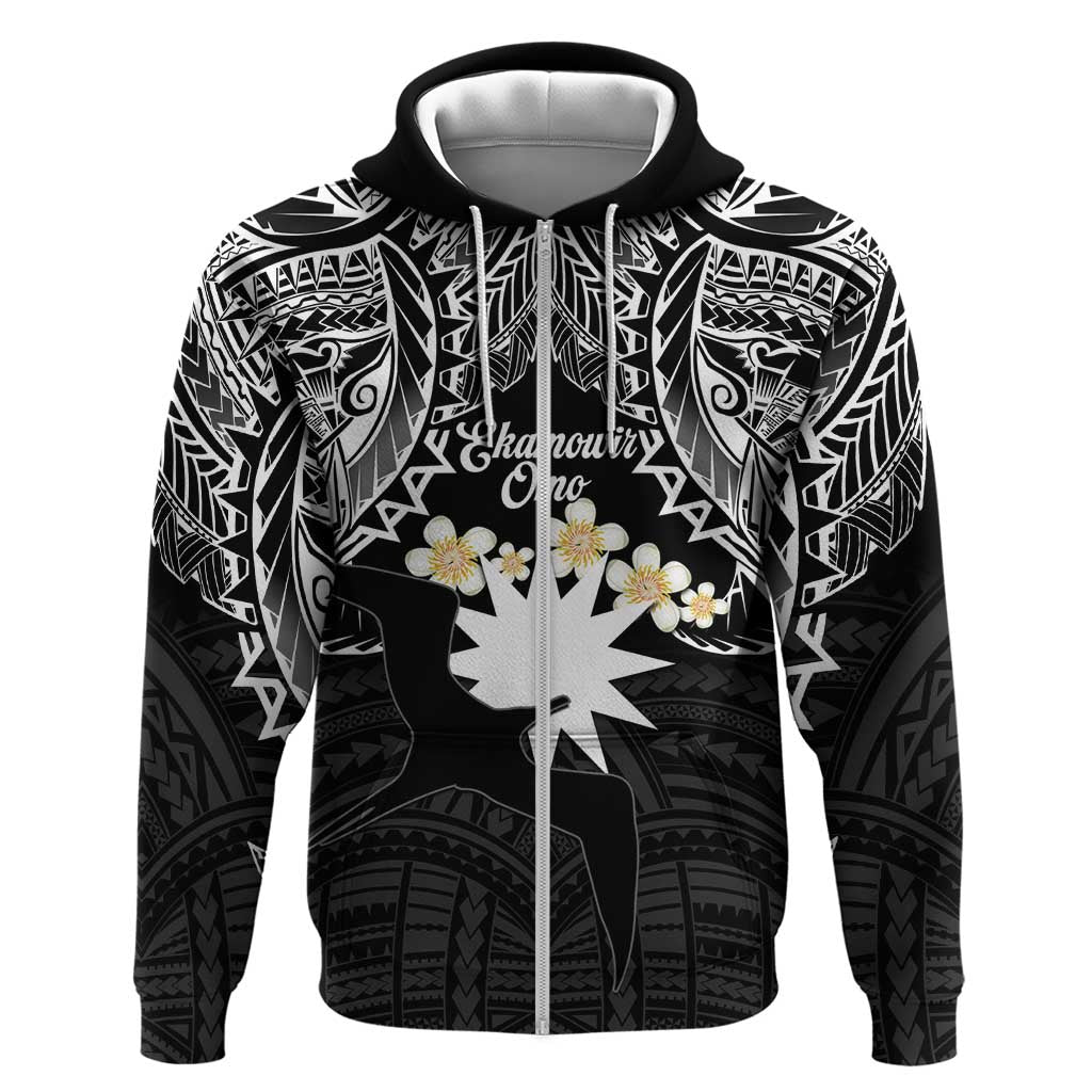 Ekamowir Omo Nauru Zip Hoodie Naoero Twelve-pointed Star Polynesian Tattoo LT14 Zip Hoodie Black - Polynesian Pride