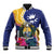 Nauru Independence Day Baseball Jacket Coat Of Arms With Tropical Flowers