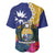 Nauru Independence Day Baseball Jersey Coat Of Arms With Tropical Flowers