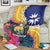 Nauru Independence Day Blanket Coat Of Arms With Tropical Flowers