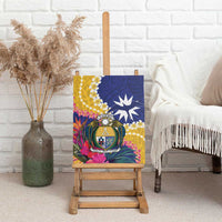 Nauru Independence Day Canvas Wall Art Coat Of Arms With Tropical Flowers LT14 - Polynesian Pride