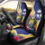 Nauru Independence Day Car Seat Cover Coat Of Arms With Tropical Flowers