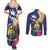 Nauru Independence Day Couples Matching Summer Maxi Dress and Long Sleeve Button Shirt Coat Of Arms With Tropical Flowers