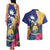 Nauru Independence Day Couples Matching Tank Maxi Dress and Hawaiian Shirt Coat Of Arms With Tropical Flowers