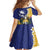 Nauru Independence Day Family Matching Long Sleeve Bodycon Dress and Hawaiian Shirt Coat Of Arms With Tropical Flowers