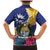 Nauru Independence Day Family Matching Mermaid Dress and Hawaiian Shirt Coat Of Arms With Tropical Flowers