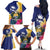 Nauru Independence Day Family Matching Off The Shoulder Long Sleeve Dress and Hawaiian Shirt Coat Of Arms With Tropical Flowers