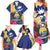 Nauru Independence Day Family Matching Summer Maxi Dress and Hawaiian Shirt Coat Of Arms With Tropical Flowers