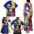 Nauru Independence Day Family Matching Tank Maxi Dress and Hawaiian Shirt Coat Of Arms With Tropical Flowers