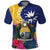 Nauru Independence Day Polo Shirt Coat Of Arms With Tropical Flowers