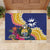 Nauru Independence Day Rubber Doormat Coat Of Arms With Tropical Flowers