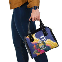 Nauru Independence Day Shoulder Handbag Coat Of Arms With Tropical Flowers LT14 - Polynesian Pride