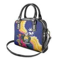 Nauru Independence Day Shoulder Handbag Coat Of Arms With Tropical Flowers LT14 - Polynesian Pride