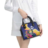 Nauru Independence Day Shoulder Handbag Coat Of Arms With Tropical Flowers LT14 - Polynesian Pride