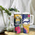 Nauru Independence Day Tumbler With Handle Coat Of Arms With Tropical Flowers