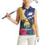 Nauru Independence Day Women Sleeveless Polo Shirt Coat Of Arms With Tropical Flowers