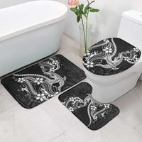 Black Aloha Hawaii Bathroom Set Polynesian Shark Tattoo With Plumeria LT14 - Polynesian Pride
