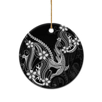 Black Aloha Hawaii Ceramic Ornament Polynesian Shark Tattoo With Plumeria LT14 - Polynesian Pride