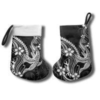 Black Aloha Hawaii Christmas Stocking Polynesian Shark Tattoo With Plumeria LT14 - Polynesian Pride