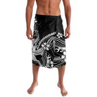 Black Aloha Hawaii Lavalava Polynesian Shark Tattoo With Plumeria LT14 Black - Polynesian Pride