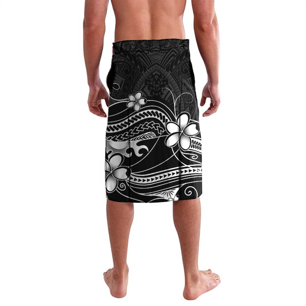 Black Aloha Hawaii Lavalava Polynesian Shark Tattoo With Plumeria LT14 - Polynesian Pride