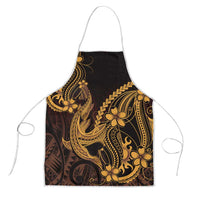 Gold Black Aloha Hawaii Apron Polynesian Shark Tattoo With Plumeria LT14 Gold - Polynesian Pride