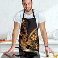 Gold Black Aloha Hawaii Apron Polynesian Shark Tattoo With Plumeria LT14 - Polynesian Pride