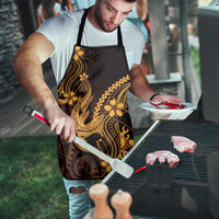 Gold Black Aloha Hawaii Apron Polynesian Shark Tattoo With Plumeria LT14 - Polynesian Pride