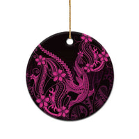 Pink Black Aloha Hawaii Ceramic Ornament Polynesian Shark Tattoo With Plumeria LT14 - Polynesian Pride
