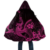 Pink Black Aloha Hawaii Cloak Polynesian Shark Tattoo With Plumeria LT14 Unisex Pink - Polynesian Pride