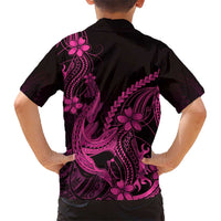 Pink Black Aloha Hawaii Hawaiian Shirt Polynesian Shark Tattoo With Plumeria LT14 - Polynesian Pride